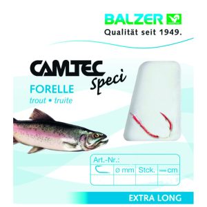 Balzer Camtec Speci Forelle/Sbiro rot 140cm – 10 gebundene Angelhaken