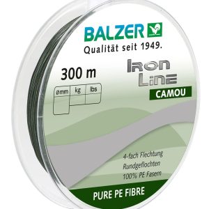 Balzer Iron Line 4 Camou Grün – 300m geflochtene Angelschnur