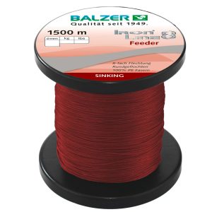 Balzer Iron Line 8 Feeder dunkelrot – 1500m geflochtene Angelschnur