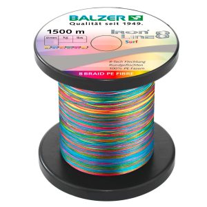 Balzer Iron Line 8 Surf Multicolor – 1500m geflochtene Angelschnur