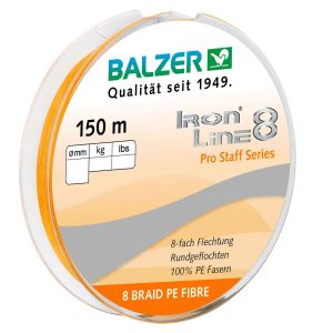 Balzer Ironline 8x orange – 150m geflochtene Angelschnur