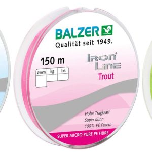 Balzer Ironline Trout 150m 3-fach geflochtene Schnur für Forelle