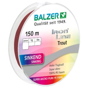 Balzer Ironline Trout sinkend 0,06mm 4,1kg –  150m Geflechtschnur