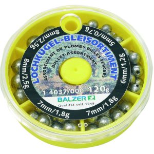 Balzer Lochblei Sortiment – 120g Kugelbleie für Posenangler