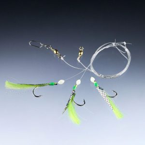 Balzer Makrelenvorfach gelb reflex, 1,80m, 0,40/0,60mm, Hakengröße 1 – Makrelenvorfach