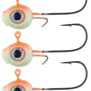 Balzer Shirasu Micro Jig mit UV Augen Orange/Luminous – 3 Jighaken