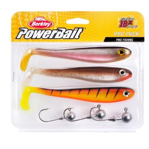 Berkley Pro Pack Pike – 3 Gummifische + 3 Jighaken im Set