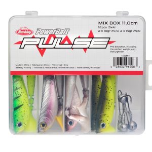 Berkley Pulse Shad Box 11cm – 12 Gummifische + 4 Jighaken im Set