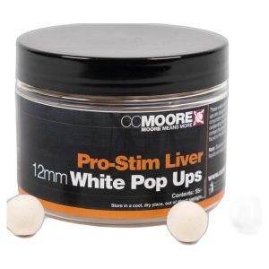 CC Moore Pro-Stim Liver White Pop Ups 12mm – 30g Boilies