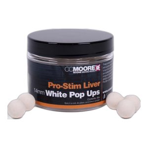 CC Moore Pro-Stim Liver White Pop Ups 14mm – 36g Boilies