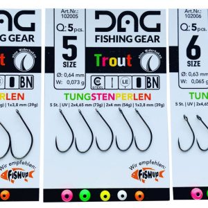 DAG Trout Haken mit Tungstenperle – 5 Forellenhaken