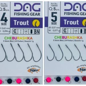 DAG Trout Hook + Cheburashka Blei – 5 Forellenhaken