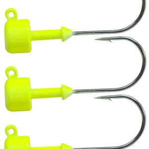 Dieter Eisele Jigkopf 6/0 fluor gelb – 3 Jighaken