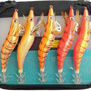 Dieter Eisele Squid-Jigs – 5 Oktopussköder inkl. Tasche