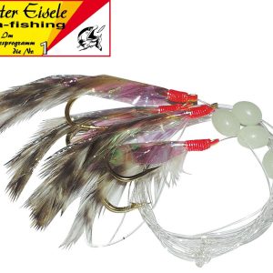 Dieter Eisele Vorfach 4 Haken 5/0 mit Reizfliegen 120cm 0,70mm