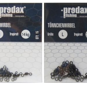 60 Predax Tönnchenwirbel schwarz – Angelwirbel Set