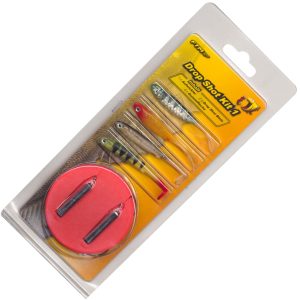 FTM Drop Shot Kit – 4 Gummifische + 2 Bleie