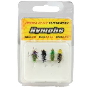 FTM Fliegenset Nymphe #10 – 4 Fliegen im Set