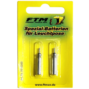 FTM Spezial-Batterien für Leuchtpose 2er Set – Batterie für Forellenposen