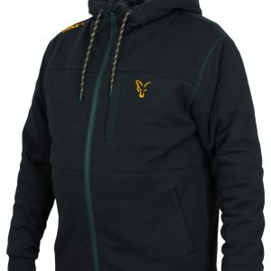Fox Collection Black / Orange Sherpa Hoody Pullover mit Kapuze