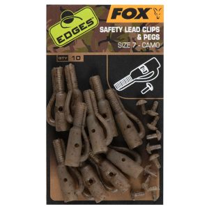 Fox Edges Camo Size 7 lead Clip + Pegs – 10 Leadclips
