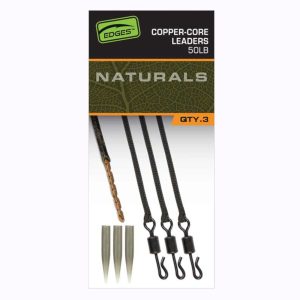 Fox Edges Naturals Copper-Core Leaders x3 – 3 Karpfenvorfächer