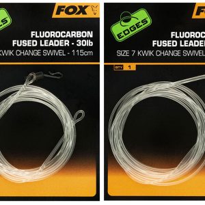 Fox Fluorocarbon Fused Leader Kwik Change Swivel 115cm 30lbs