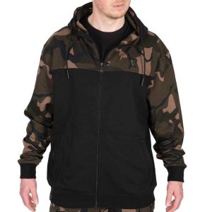 Fox LW BLack / Camo Split Zip Hoody – Angelpullover
