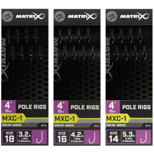 Fox Matrix MXC-1 Barbless Pole Rigs 10cm – 8 Stippvorfächer