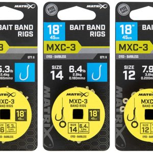 Fox Matrix MXC-3 Barbless Bait Band Rigs 45cm – 8 Friedfischhaken