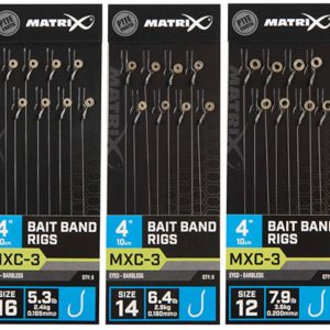 Fox Matrix MXC-3 Barbless Bait Bands Rigs – 8 Vorfächer