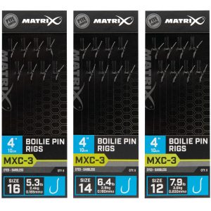 Fox Matrix MXC-3 Barbless Boilie Pin Rigs 10cm – 8 Feedervorfächer