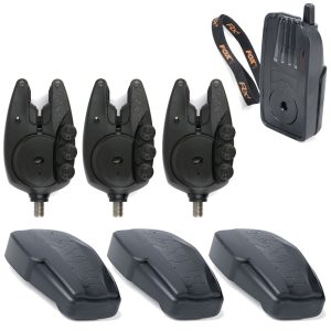 Fox Micron RX+ 3er Bissanzeiger Set – 3 Funkbissanzeiger + 1 Receiver