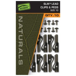 Fox Naturals Size Sz 10 Slik Lead Clip & Pegs – 10 Leadclips