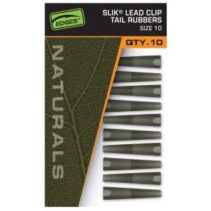 Fox Naturals Sz10 Slik Lead Clip Tail Rubber – 10 Leadclips