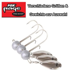 3 Fox Rage Jighaken Spin Jigs Jigköpfe Gummifische