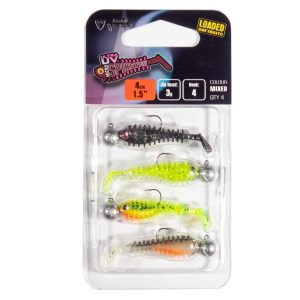 Fox Rage Micro Spikey Fry Mixed UV 4cm 3g – 4 montierte Gummifische