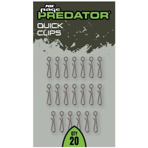 Fox Rage Predator Gemini Clips Large – 20 Bleiclips