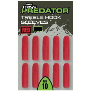 Fox Rage Predator Red Treble Hook Sleeves – 10 Hülsen zum Vorfachbau