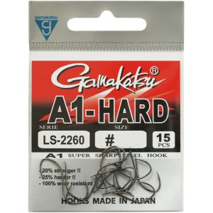 Gamakatsu A1-Hard LS-2260NS Black Hooks – 15 Angelhaken