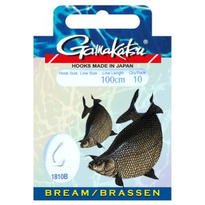 Gamakatsu Brassen Feeder LS-1810 100cm – 10 gebundene Angelhaken