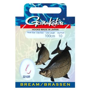 Gamakatsu Brassen LS-2210 100cm Rot – 10 gebundene Angelhaken