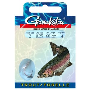 Gamakatsu Forelle LS-3610 Spirale 60cm – 10 gebundene Angelhaken