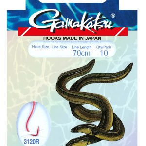 Gamakatsu Hook 3120R Eel 70cm rot – 10 gebundene Aalhaken