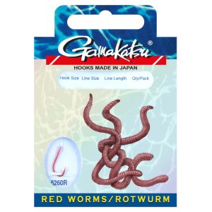 Gamakatsu Rotwurm LS-5260 45cm – 10 gebundene Angelhaken