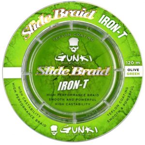 Gunki Olive Green Slide Braid Iron-T – 120m geflochtene Angelschnur