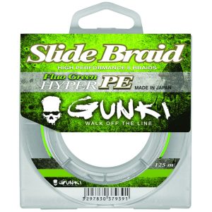 Gunki Slide Braid Fluo Green – 125m geflochtene Angelschnur
