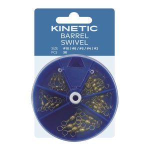 Kinetic Barrel Swivel Assortment Brass – 30 Angelwirbel Dose