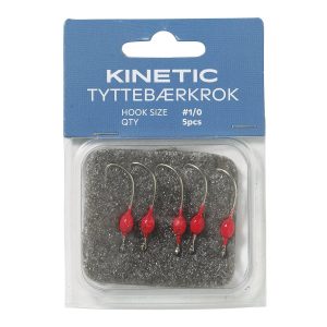 Kinetic Tyttebærkrok #1/0 Red – 5 Makrelenhaken