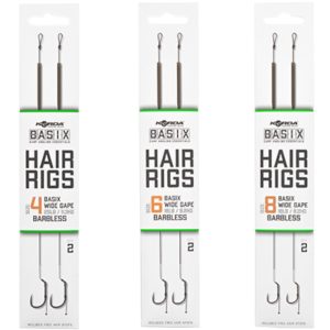 Korda Basix Hair Rigs Wide Gape Barbless – 2 Karpfenvorfächer